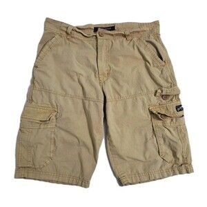 Rocawear Cargo Shorts Mens 32 Khaki Safari Utility Work Trail Y2K 90s Long